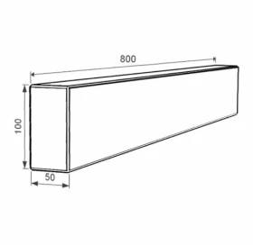 Размеры Брус для цветника и гробницы 800x100x50 из гранита боковой с полированными фасками из Токовского гранита br-tok-pf-80-10-05 фото № 1
