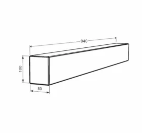 Розміри Брус для квітника та гробниці коричневий 940x100x80 з граніту бічний із неполірованими фасками з Токівського граніту br-tok-npf-94-10-08 фото № 1