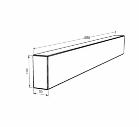 Размеры Брус для цветника и гробницы из Токовского гранита 850x100x50 из гранита боковой с полированными фасками br-tok-pf-85-10-05 фото № 1