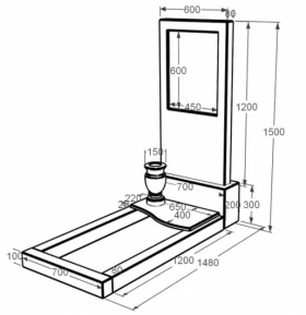 Розміри Пам'ятник із мармуру стела 120х60 см одинарний з білого мармуру Волокас з хвилею різьблений к5-vol-pf-120-60-08-001 фото № 1