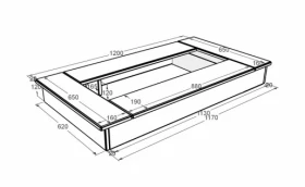 Размеры Площадка под памятник из Ток гранита ck-tok-kor-pf-120-65-14 фото № 1