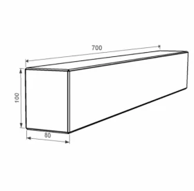 Размеры Брус для цветника и гробницы 700x100x80 лицевой (тыльный) с полированными фасками из мрамора Волокас br-vol-pf-70-10-08 фото № 1