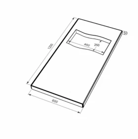 Размеры Надгробная плита габбро 1200x600x50 из гранита Букинского карьера с полированными фасками плита Флаг pl-buk-pf-pt-120-60-05-PRAPOR фото № 1