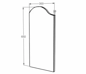 Размеры Плита накладка на памятник для портрета и надписей черного цвета 300x650x20 фигурная с Ивано-Долинского карьера ptk-baz-pf-pt-65-30-02-011-l фото № 1