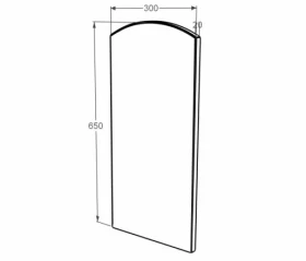 Размеры Пластина вставка на памятник для портрета и надписей элитная 300x650x20 дугообразная с Ивано-Долинского карьера ptk-baz-pf-pt-65-30-02-009 фото № 1