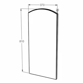Размеры Пластина накладка на памятник для портрета и надписей в форме дуги 370x810x20 с Ивано-Долинского карьера ptk-baz-pf-pt-81-37-02-009 фото № 1