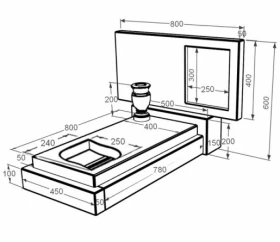 Розміри Камінь на могилу з полірованими фасками одинарний з білого мармуру Волокас з листом різьблена робота к13-vol-pf-40-80-05-001 фото № 1