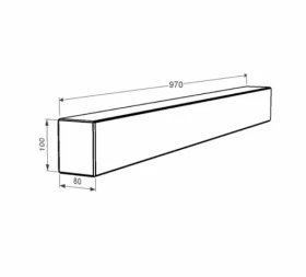 Размеры Брус для цветника и гробницы 970x100x80 из гранита боковой с неполированными фасками из Токовского гранита br-tok-npf-97-10-08 фото № 1