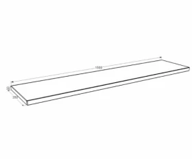 Размеры Подоконник из гранита шириной 35 см 1500x350x30 Коростышевского карьера pdv-kor-pf-150-35-03 фото № 1