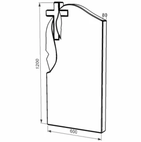 Размеры Стела на могилу из Коростышевского карьера 1200x600x80 из гранита вертикальная с полированными фасками левая st-kor-pf-120-60-08-142-l фото № 1