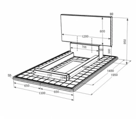 Розміри Гранітний пам'ятник горизонтальний одинарний із чорного граніту Коростишів без різьблених робіт к2-kor-pf-60-120-08-001-pbd3 фото № 1