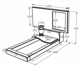 Розміри Мармуровий надгробок прямокутної форми з мармуру Дайна з хвилею різьблений к5-dan-pf-60-120-08-001 фото № 1