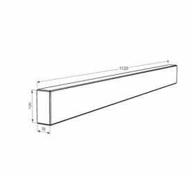 Размеры Брус для цветника и гробницы 1120x100x50 боковой с полированными фасками из мрамора Волокас br-vol-pf-112-10-05 фото № 1