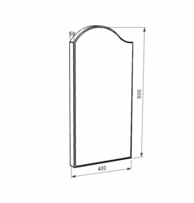 Размеры Стела памятника Буки 800x400x50 из гранита одинарная с полированными фасками левая st-buk-pf-80-40-05-011-l фото № 1