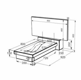 Розміри Пам'ятник на могилу із граніту стела 40х80 см одинарний із чорного граніту Коростишів з вирізаною смугою к23-kor-pf-40-80-08-001 фото № 1