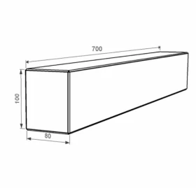 Размеры Длинный брус для цветника и гробницы 700x100x80 из гранита лицевой (тыльный) с полированными фасками из Токовского гранита br-tok-pf-70-10-08 фото № 1