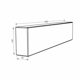 Размеры Брус для цветника и гробницы 450x100x50 из гранита лицевой (тыльный) с полированными фасками из Токовского гранита br-tok-pf-45-10-05 фото № 1