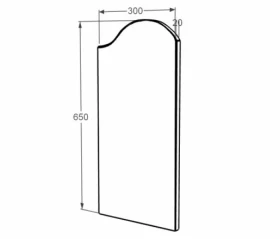 Размеры Пластина вставка на памятник для портрета и надписей фигурная 300x650x20 с Ивано-Долинского карьера ptk-baz-pf-pt-65-30-02-011-r фото № 1