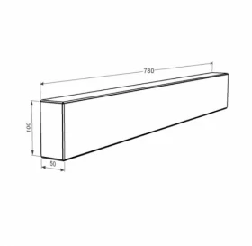 Размеры Брус для цветника и гробницы Украина 780x100x50 из гранита боковой с неполированными фасками из Токовского гранита br-tok-npf-78-10-05 фото № 1