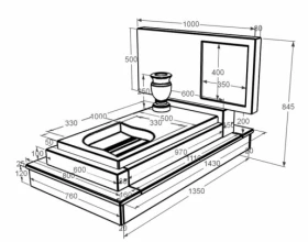 Розміри Мармуровий пам'ятник з листом різьблена робота одинарний з білого мармуру Волокас к13-vol-pf-50-100-08-001-ck фото № 1