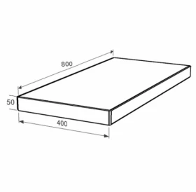 Размеры Надгробная плита 800x400x50 из Токовского гранита с полированными фасками Базис pl-tok-pf-pt-80-40-05 фото № 1