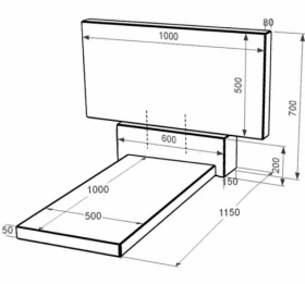 Размеры Гранитный памятник мужчине 700x1000x1150 одинарные серия Базис 001 из черного гранита Коростышевского карьера к7-kor-npf-50-100-08-001 фото № 1