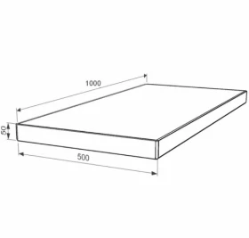 Розміри Надгробна плита 1000x500x50 з Токівського граніту з полірованими фасками Базіс tok-pf-pt-100-50-05 фото № 1