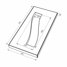 Розміри Надгробна плита вузького розміру 800x400x50 з Токівського граніту із неполірованими фасками Смуга ліва pl-tok-npf-pt-80-40-05-POLOSA-l фото № 1