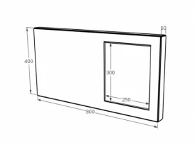 Размеры Стела памятника шириной 80 см 400x800x50 из мрамора горизонтальная с полированными фасками из мрамора Волокас st-vol-pf-40-80-05-001 фото № 1