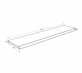 Размеры Гранитный подоконник Лезниковского карьера 1500x350x30 pdvor-lez-pf-150-35-03 фото № 1