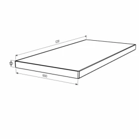 Размеры Надгробная плита (вместо цветника) большие 1200x200x50 из гранита серия Базис с неполированными торцами с неполированными фасками Коростышевского карьера pl-kor-npf-npt-120-60-05 фото № 1