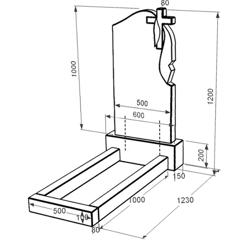 Розміри Пам'ятник із граніту стела 100х50 см одинарний із чорного граніту Коростишів з хрестом та плащаницею різьблений к1-kor-npf-100-50-08-142-r