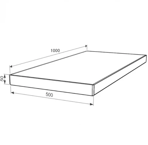 Размеры Надгробная плита цветная 1000x500x50 из мрамора Дайна с полированными фасками серия Базис pl-dan-pf-pt-100-50-05