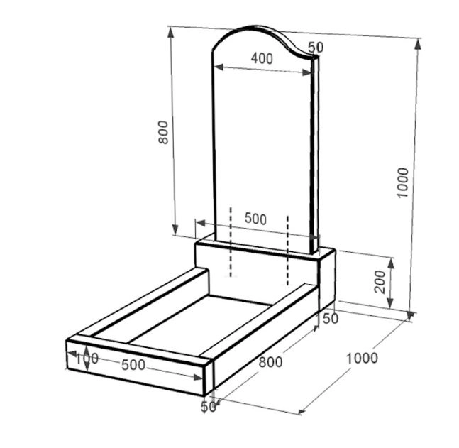 Размеры Гранит надгробие стела 80x40 см одинарное из черного гранита Коростышев с волной резное к2-kor-pf-80-40-05-011-l