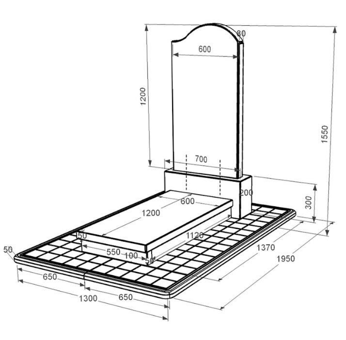 Размеры Гранитный памятник широкого размера одинарный из черного гранита Коростышев с волной резной к10-kor-pf-120-60-08-011-r-pbd3