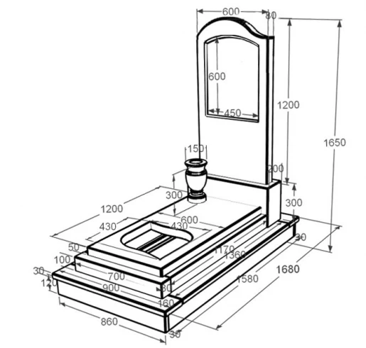 Розміри Мармуровий пам'ятник з одним надгробком з білого мармуру Волокас з листом різьблена робота к13-vol-pf-120-60-08-011-l-ck