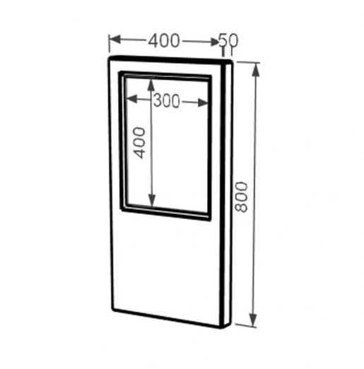 Размеры Стела памятника бежевого цвета 800x400x50 вертикальная с полированными фасками из мрамора Дайна st-dan-pf-80-40-05-001