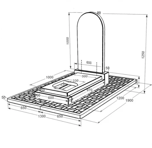Размеры Гранитный памятник с декорированием белой галькой одинарный из черного гранита Коростышев с листом резная работа к13-kor-pf-100-50-08-006-pbd2