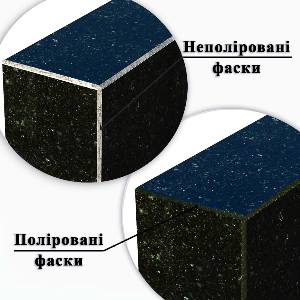 Деталі Стела пам'ятника фігурна 1200x600x80 з граніту одинарна з полірованими фасками Коростишівського кар'єру права st-kor-pf-120-60-08-011-r