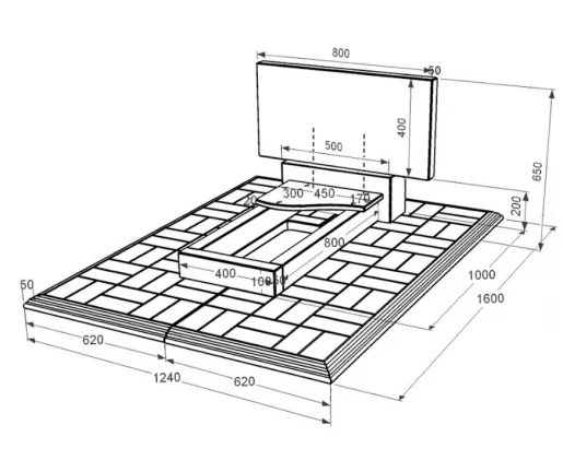Размеры Гранитный памятник стела 40х80 см одинарный из черного гранита Коростышев с волной резной к3-kor-pf-40-80-05-001-pbd1