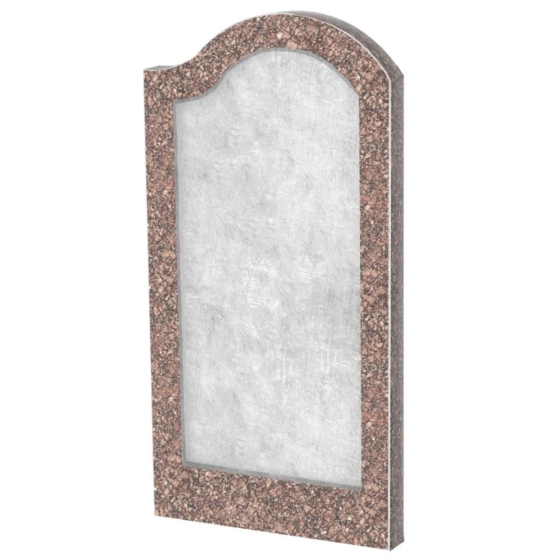 Основне Стела на могилу фігурна 800x400x50 вертикальна із неполірованими фасками з Токівського граніту права stn-tok-npf-80-40-05-011-R