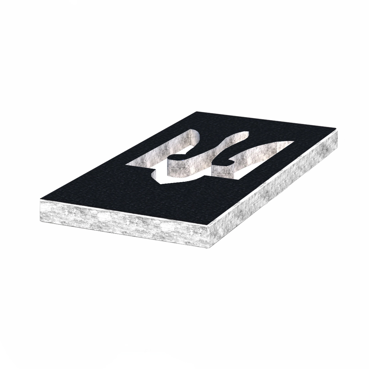 Основне Надгробна плита з Тризубом вирізаним 1000x500x50 з граніту плита Тризуб із неполірованими фасками з неполірованими торцями Букинського кар'єру симетричні pl-buk-npf-npt-100-50-05-TRIZUB