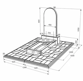 Размеры Гранитный памятник производство Украина одинарный из черного гранита Коростышев с волной резной к3-kor-npf-80-40-05-006-l-pbd1