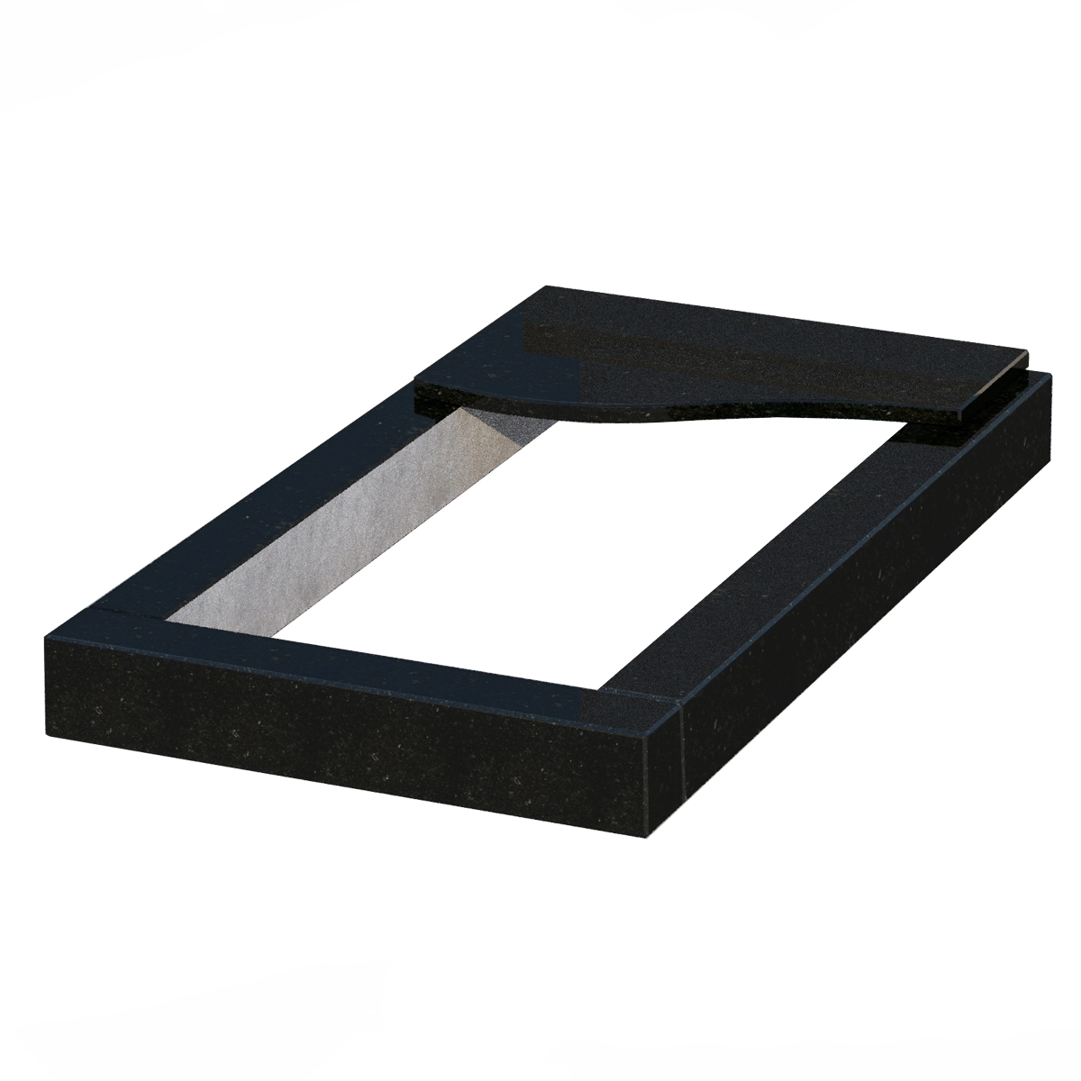 Основне Квітник на могилу довжиною 1080 мм 1080x600x100 з граніту серія Базіс з полірованими фасками Коростишівського кар'єру cv-kor-pf-1080-600-3-volna-1-st