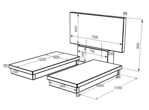 Размеры Гранитный памятник простой без резных работ двойной из черного гранита Коростышев к19-kor-pf-60-120-08-001