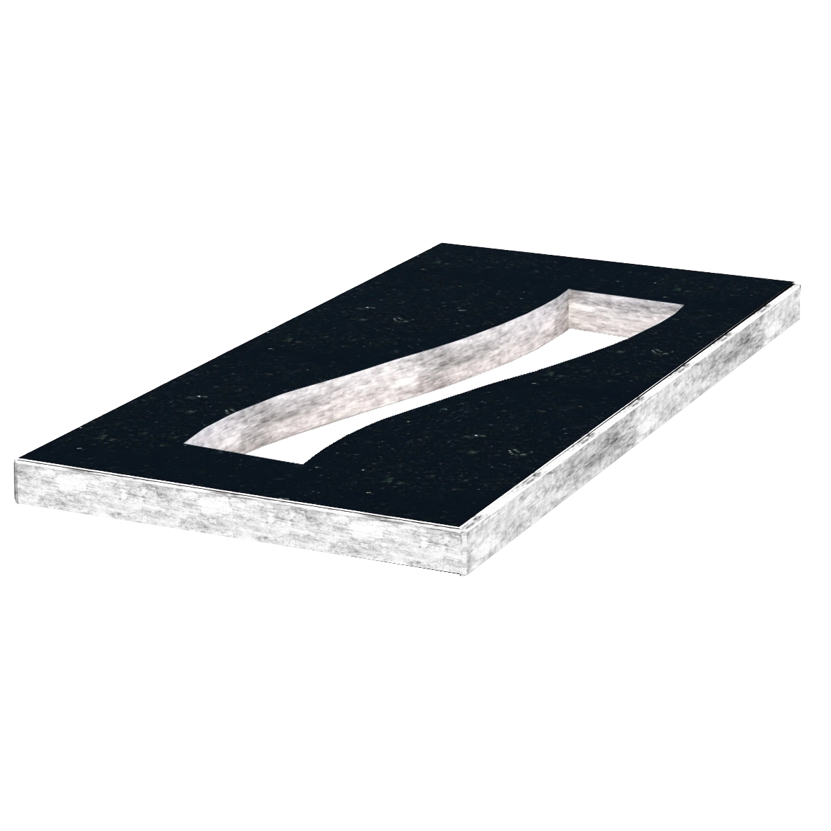 Основне Надгробна плита шириною 60 см 1200x600x50 з граніту Коростишівського кар'єру із неполірованими фасками Смуга права pl-kor-npf-npt-120-60-05-POLOSA-r