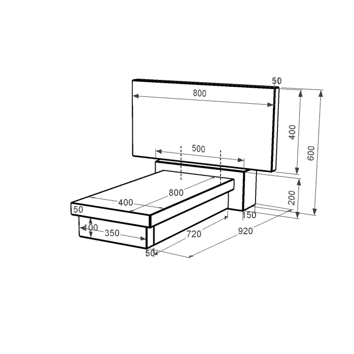 Розміри Гранітний пам'ятник висотою 60 см одинарний із чорного граніту Коростишів без різьблених робіт к10-kor-npf-40-80-05-001