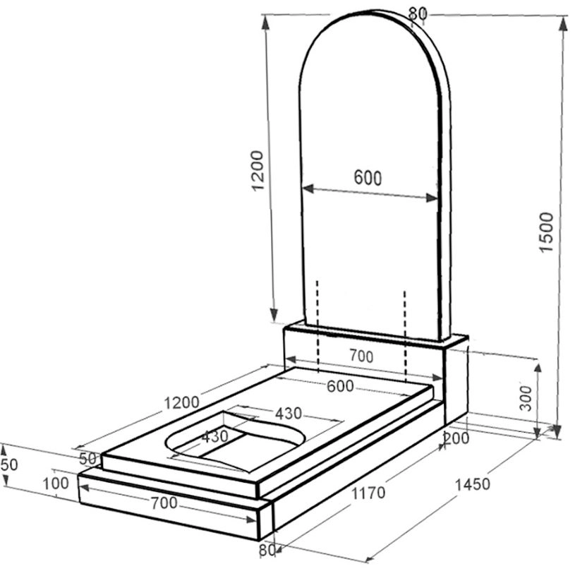 Розміри Гранітний пам'ятник з листом різьблена робота одинарний із чорного граніту Коростишів к13-kor-pf-120-60-08-006