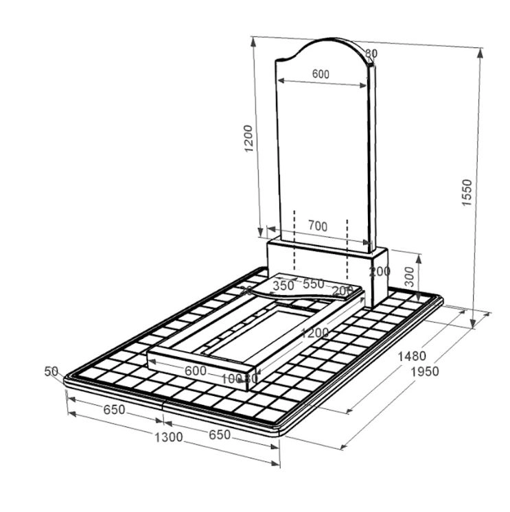 Розміри Гранітний пам'ятник висотою 150 см одинарний із чорного граніту Коростишів з хвилею різьблений к4-kor-pf-120-60-08-011-r-pbd3