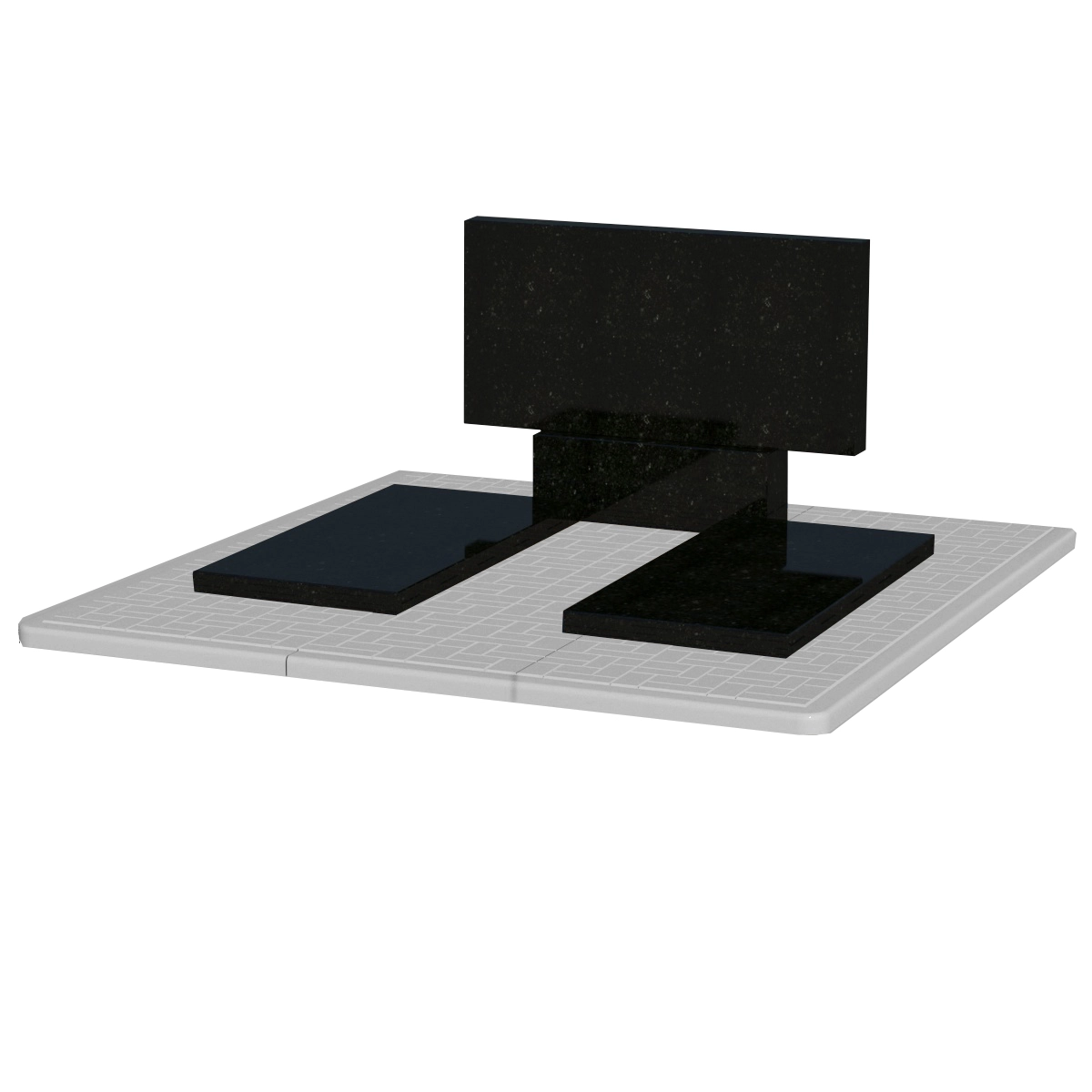 У комплексі Протиусадкова плита під пам'ятник велика Д/Ш/Т 1900x1800x50 з отвором для квітника подвійнасерія Плитка pbd-Plitka-190-180-05